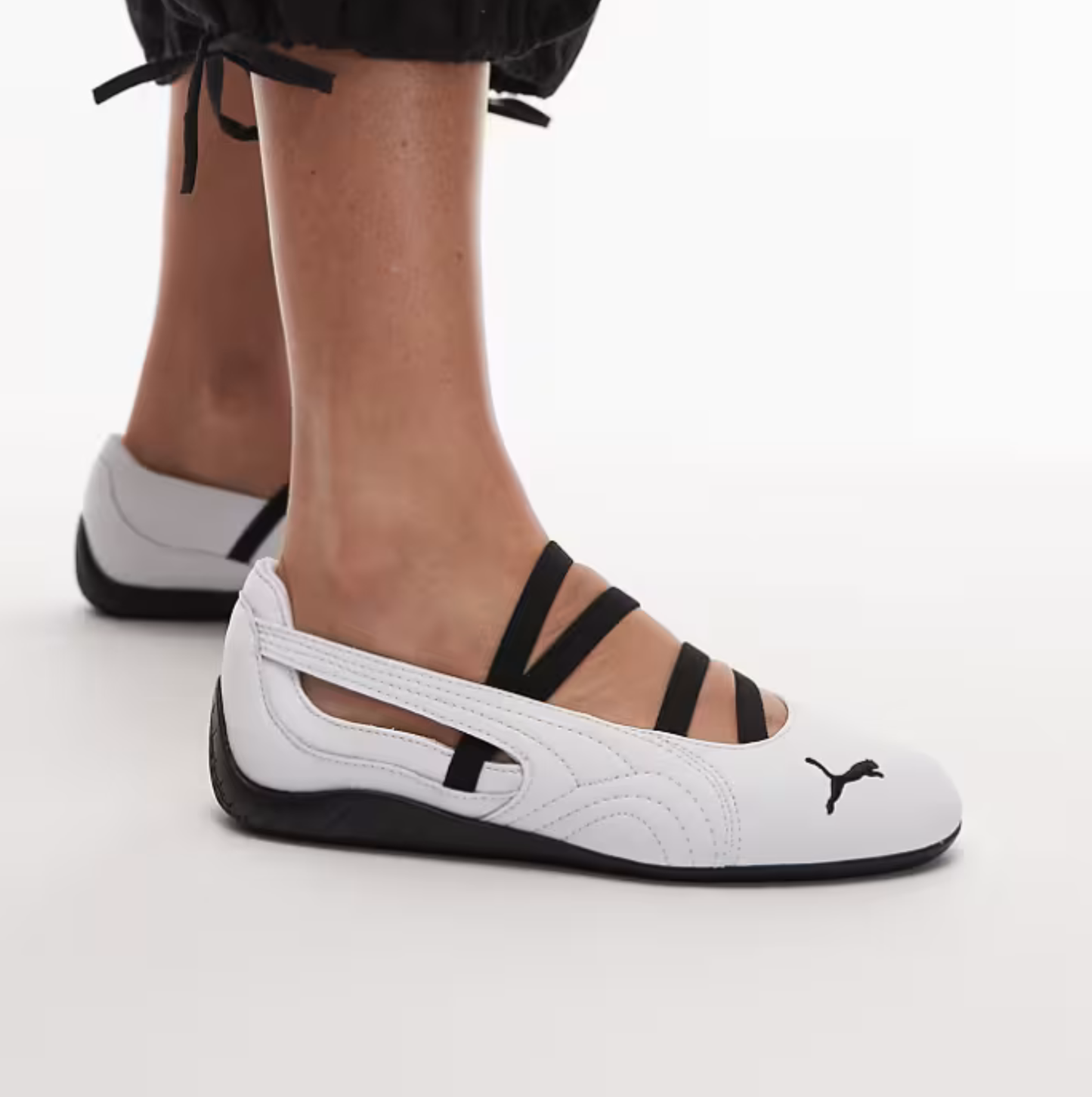 Puma Speedcat Ballet "white with black elastic straps"