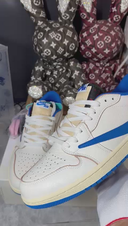 Jordan 1 Retro Low OG SP Fragment x Travis Scott ‘Sail Military Blue’