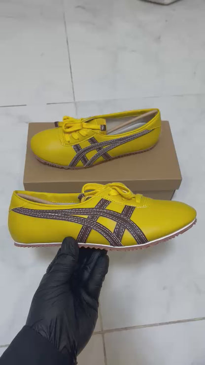 Versace x Onitsuka Tiger "yellow and brown"