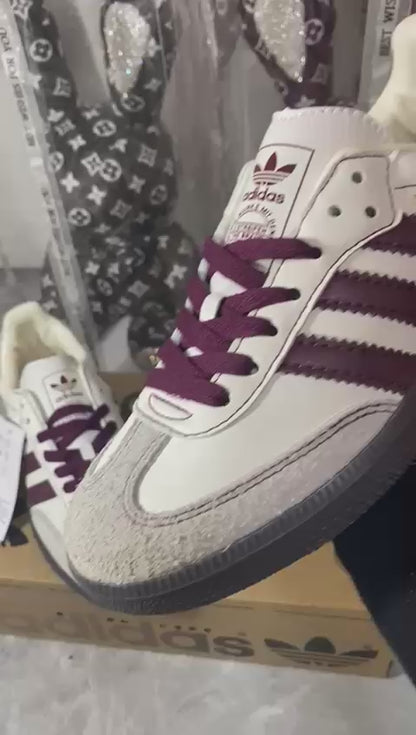 Adidas Samba OG "Wonder White/Maroon"