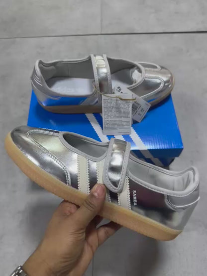 Adidas Samba Jane Silver Metallic Off White"