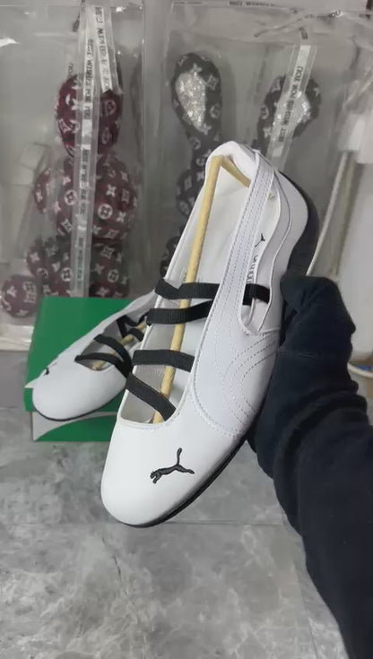 Puma Speedcat Ballet "white with black elastic straps"