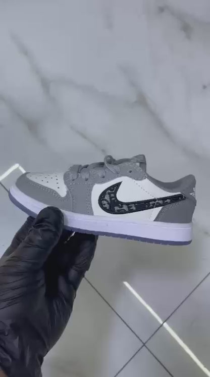 Dior x Air Jordan 1 "white and grey" Kids