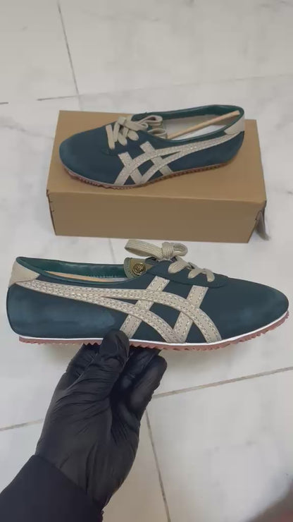 Versace x Onitsuka Tiger "dark green suede"